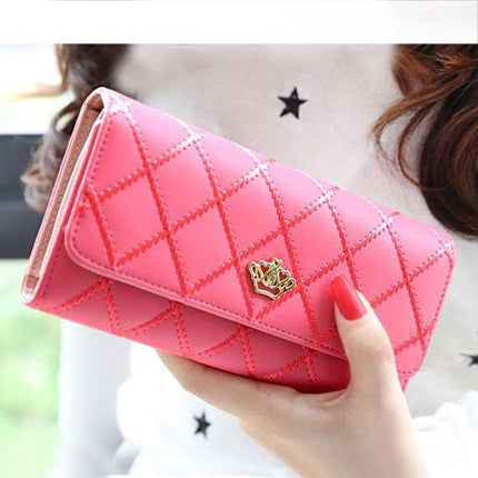 Factory wholesale new wallet female rhombus large capacity girl long wallet fashion mobile phone bag multi-card card holder