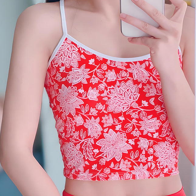 Europe and the United States cross-border foreign trade fashion yoga clothing long suspenders short vest sports underwear fitness pants with chest pad