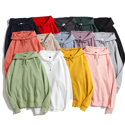 Japanese-Style Simple Sweatshirt 300g Heavyweight Healthy Fabric Hoodie Matcha Green Avocado Green Brightening Loose Top