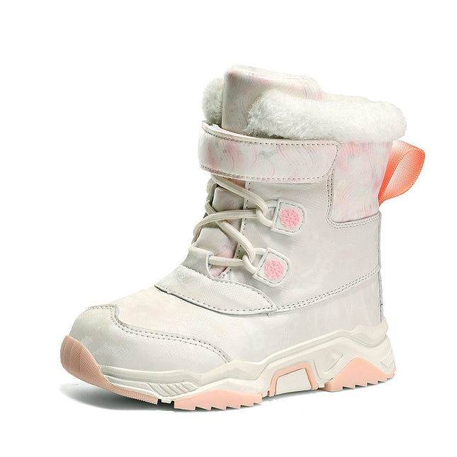 Children's Snow Boots, Winter Popular Anti-Slip and Cold-Proof High-Top Long Snow Boots, Cotton Boots for Middle-Aged and Older Boys and Girls Wholesale