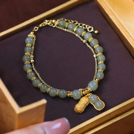 Imitation Hetian Yu bracelet female ins niche design non-fading retro light luxury temperament bracelet girlfriends gift Bai match