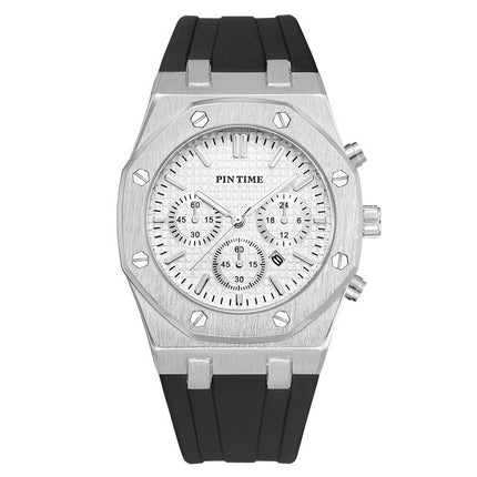 Foreign Trade Products: Men's Watch with Three Dials, Multi-Functional, Sports, Waterproof, Men's Fashion Casual Watch, Cross-Border Hot-Selling Item