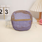 E161 grid tofu bun-purple small