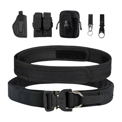 Cross-Border Nylon Double-Layer Thickened Tactical Belt Military Fans Outdoor Multi-Functional Quick-Release Buckle Security Combat Belt Set