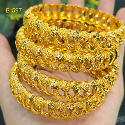 European and American live cross-border hot gold bracelet Dubai African bridal wedding open gold-plated bracelet factory wholesale