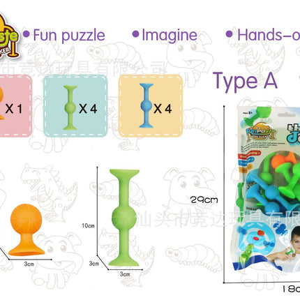 Cross-border Sucker Darts Sticky Music Suction Music Children's Creative Assembled Soft Building Blocks Personally Interactive Throwing Toys
