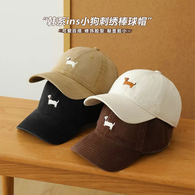 Spring and summer new dachshund embroidered baseball cap high quality all-match simple face duckling tongue hat for men and women wholesale