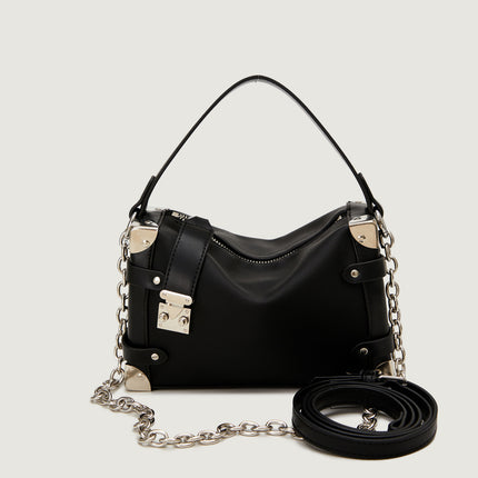Chanel Style Chain Hand Bag 2024 Retro Square Soft Box Bag Genuine Leather Pillow Bag Shoulder Crossbody Women's Bag