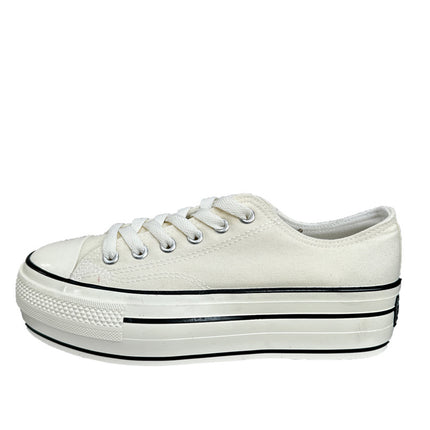 Summer Thin Thick-Soled Canvas Shoes for Women, Low-Top Women's Shoes, 2025 New Versatile Shoes, Spring and Autumn Height-Increasing Casual Shoes