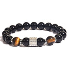 Natural obsidian yellow tiger eye 10mm