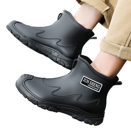 British Men's Wading Shoes, Non-Slip Rain Boots, Waterproof Short-Tube Water Shoes, Men's and Women's Commuting Outdoor Cycling Rubber Shoes, Fishing Shoes
