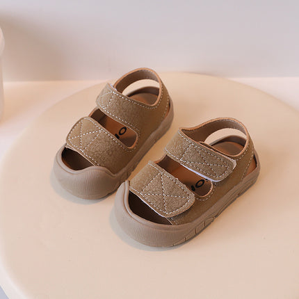 Anti-collision Baby Shoes Simple Baby Girl Toe Sandals Toddler Shoes Baby Soft Sole Sandals for Boys 1-3 Years Old