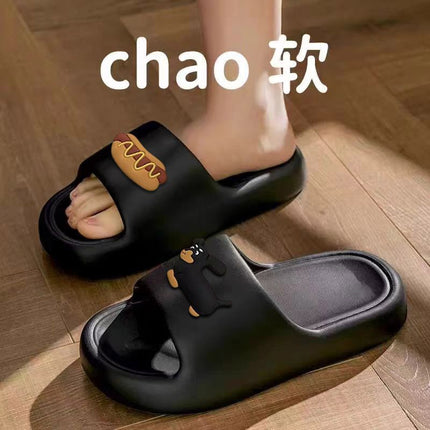 Poop-feeling Cartoon Slippers for Women Summer Outfit Home Indoor Bathroom Bathing Non-slip Couples Slippers for Men