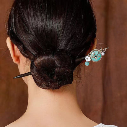Antique Wood Hairpin Tassel Step-up Hair Hairpin Children's Imitation Ebony Headwear Disc Hair Han Clothing Accessories Ancient Costree Hair Hairpin Hair