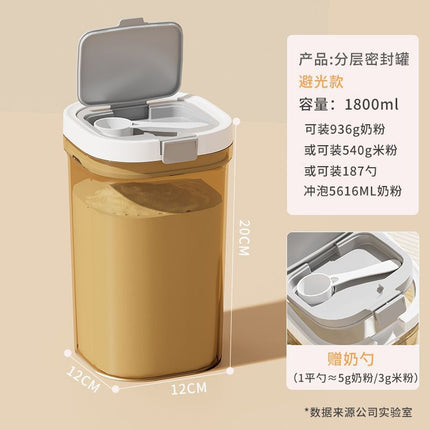 Milk Powder Dispensing Box, Food-Grade Plastic Baby Rice Cereal Container, Portable Moisture-Proof Milk Powder Box for Home Use and Travel, Sealed Jar