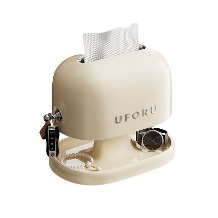 Tissue Box with High Aesthetic Value for Home Use in the Living Room or Entryway, Key and Watch Storage Box, Double-Layer Spring Lift Tissue Box Wholesale