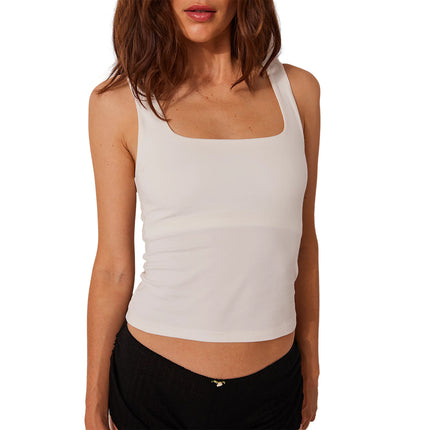 2026 New Style Women's Sleeveless Camisole Square Neck Casual Basic Crop Top European and American Women's Clothing