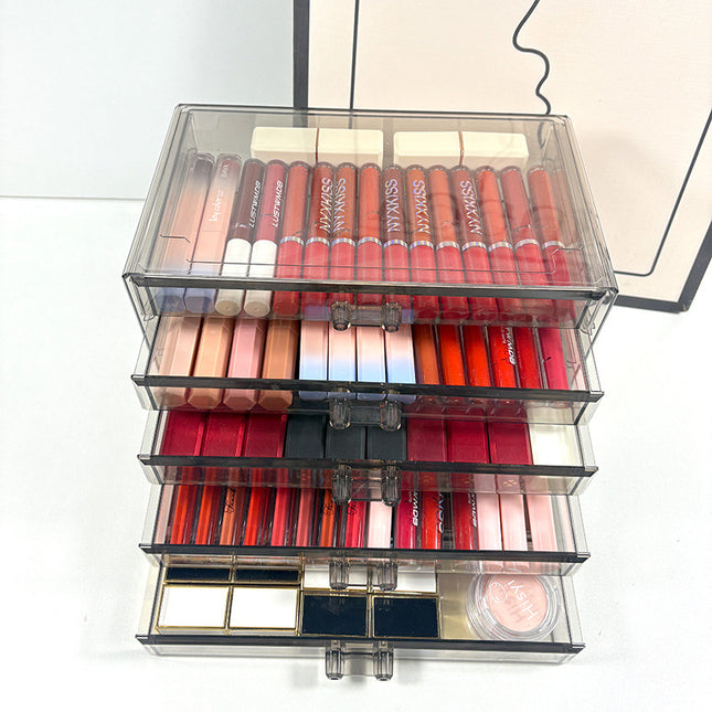 Five-layer Transparent Storage Box New Lipstick Eyeshadow Eyebrow Pen Storage Rack Cosmetic Desktop Dressing Table Storage Box