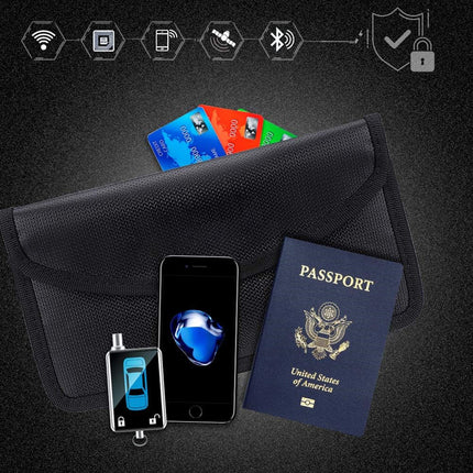 New cross-border mobile phone signal shielding bag waterproof fireproof zipper 7 inch car shielding key case RFID set