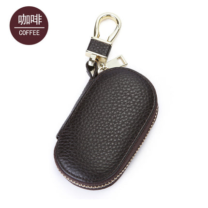 The first layer of cowhide new 2024 litchi pattern can be factory direct sales key set model GM key case