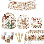7-piece set (7inch + 9inch + paper towel + paper cup + fork + flag + tablecloth)