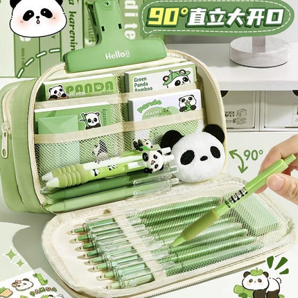 Large-Capacity Panda Pencil Bag High-Value Stationery Bag 2025 Girls New Multi-Functional Stationery Box Set Junior High School Students