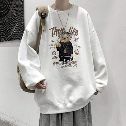 Sweatshirt Men's Spring and Autumn Loose Thin Round Neck Long Sleeve Hong Kong Style Trendy Brand Boys Couple's Casual Pullover Zhongshan Jacket