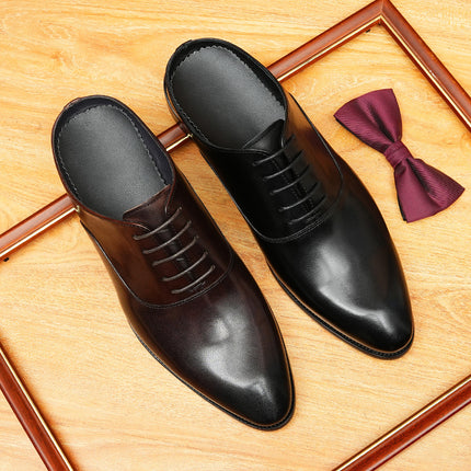 Trendy Foreign Trade Half-Slippers, Business Formal Leather Sandals, Genuine Leather Slip-On Outdoor Clogs, Fitting Room Men's Shoes