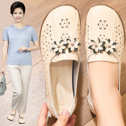 Mom's Shoes, Summer Sandals for Middle-Aged People That Don'T Tire Your Feet, Anti-Slip Soft-Soled Shoes for Middle-Aged and Elderly People, 2026 New Style Comfortable Women's Leather Shoes