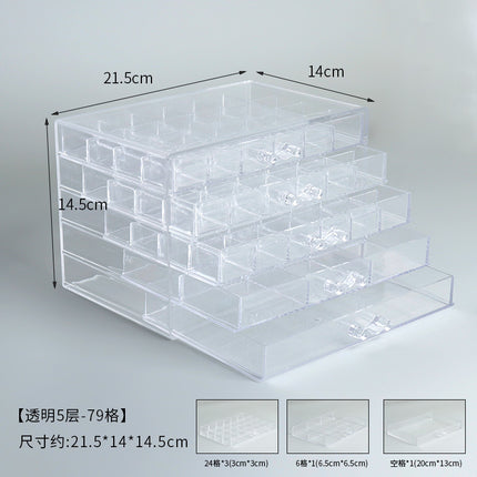 Free Shipping Drawer Jewelry Storage Box Multi-Layer Dust-Proof Red Jewelry Box Earrings Earrings Acrylic Storage Box