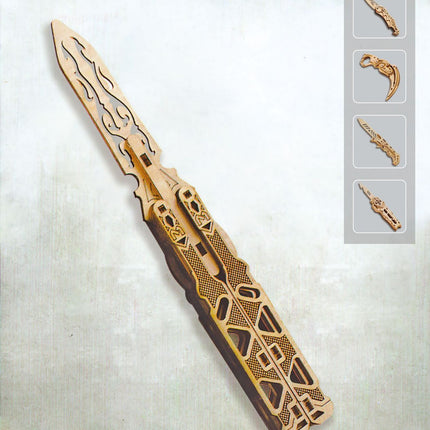 Wooden Rubber Tendon Gun Educational Toys Assembled 3d Puzzle Model Wooden Blocks Desert Eagle CSgo Game Same