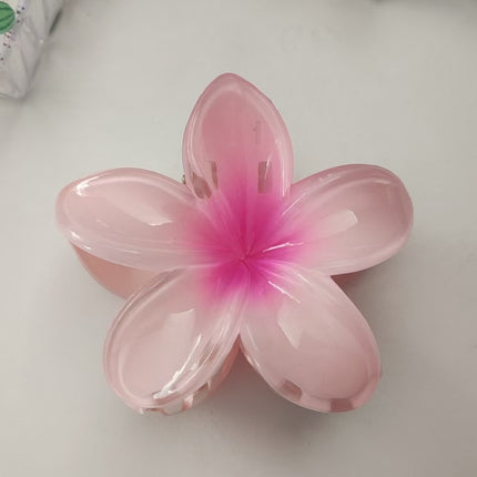 European and American Cross-Border Frosted Gradient Plumeria Hair Clip Elegant Women's Shark Clip Large Beach Hair Accessory Wholesale