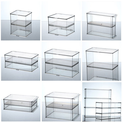 Storage Box PET Transparent Acrylic Rectangular Cosmetic Station Snack Kitchen Sundries Storage Box with Lid