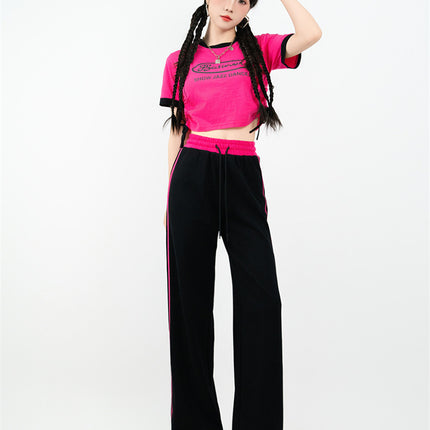 Korean Girl Group Student Cheerleading Performance Navel-Baring Performance Costume Ds Singing Suit Cheerleading Basketball Baby Suit