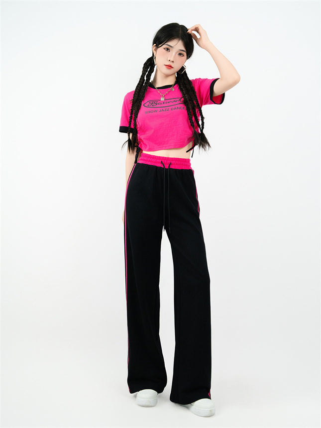 Korean Girl Group Student Cheerleading Performance Navel-Baring Performance Costume Ds Singing Suit Cheerleading Basketball Baby Suit