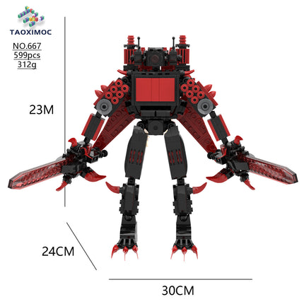 Cross-border moc building blocks toilet Man vs monitor man Skibidi toilet game peripheral hand-made educational toys