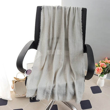 New Spring and Summer Fashion Cotton and Linen Solid Color Headscarf Beach Towel Sun Protection Large Size Silk Scarf Shawl for Women
