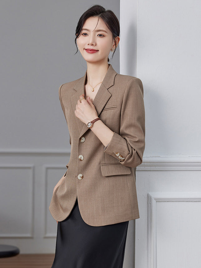 Black Suit suit Women's Spring and Autumn 2024 New Temperament Goddess Fan Commuter Alegable Business Wear Dress Work Clothes