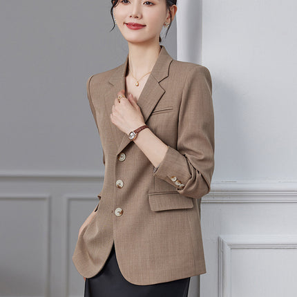 Black Suit suit Women's Spring and Autumn 2024 New Temperament Goddess Fan Commuter Alegable Business Wear Dress Work Clothes