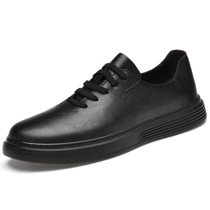 Men's New plus size Cowhide Board Shoes Men's European Station Trendy Casual Pure White Shoes Slip-on Loafers
