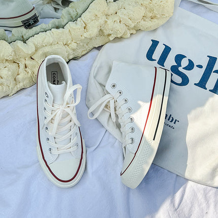 Spring 2024 New Classic Korean Canvas Shoes Women's Trendy All-match Student Classic High-top Board Shoes Couple's Casual Shoes