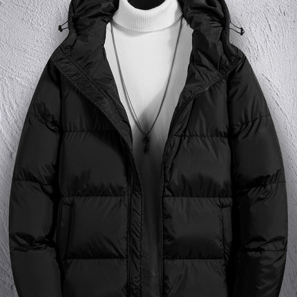 Cross-Border Men's Thickened Cotton Jacket with Hood, Loose Fit, Warm, Versatile, Casual, Cold-Proof Men's Cotton Coat, Trendy Sports Jacket
