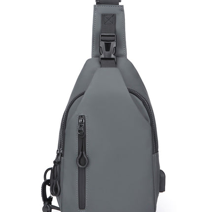 Cross-Border New Chest Bag Men's High-End Crossbody Bag Men's Water-Repellent Shoulder Bag USB Charging Chest Bag