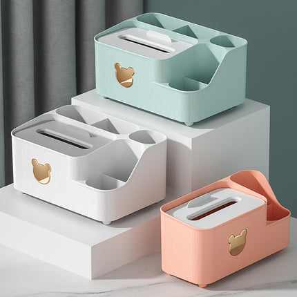 Carton Bear Storage Tissue Box Cute Gold-plated Bear Box Box Multi-functional Living Room Dining Room Paper Box