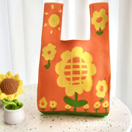 Knitted Bag Souvenir Gift Bag Kindergarten Kidsren Baby Full Moon Birthday Gift Cartoon Gift Bag Gift