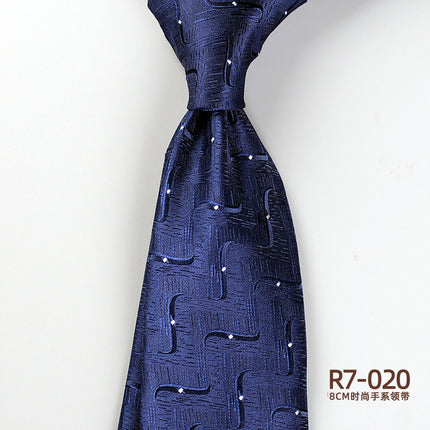Korean-style British Business Dress Brown Green Suit Shirt Accessories All-match Retro Hand-Style 8cm Striped Tie for Men