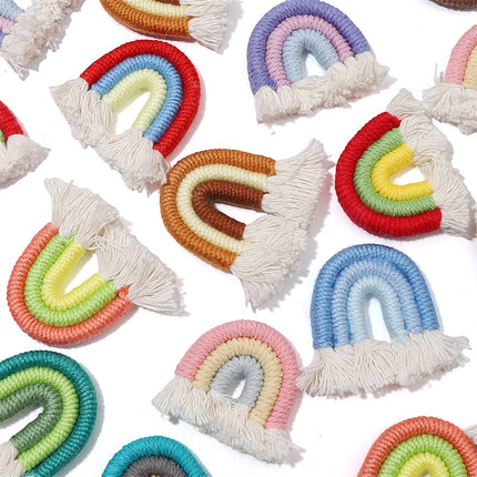 Fabric Ethnic Style Tassel Rainbow Pendant Pendant Cute Children Handmade DIY Keychain Bag Accessories Woven