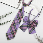 Classic yellow and purple plaid (tie + collar flower)