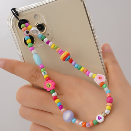 Factory direct supply handmade beaded mobile phone lanyard bluetooth speaker lanyard flashlight fan selfie stick U disk sling