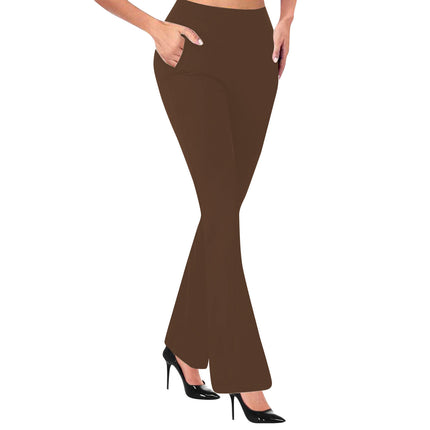 Cross-border new European and American women's flared pants front pocket micro horn back pocket high waist hip solid color casual pants